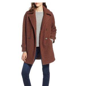 Halogen Double Breasted Bouclé Coat